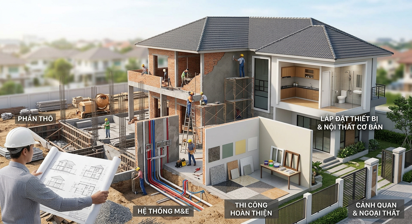 Các hạng mục chính cần làm rõ trong hợp đồng xây nhà trọn gói